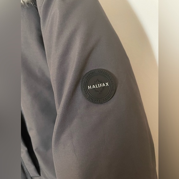 HFX Halifax Traders Gray Parka Puffer Coat with Faux Fur Removable Hood Size S - Picture 3 of 14